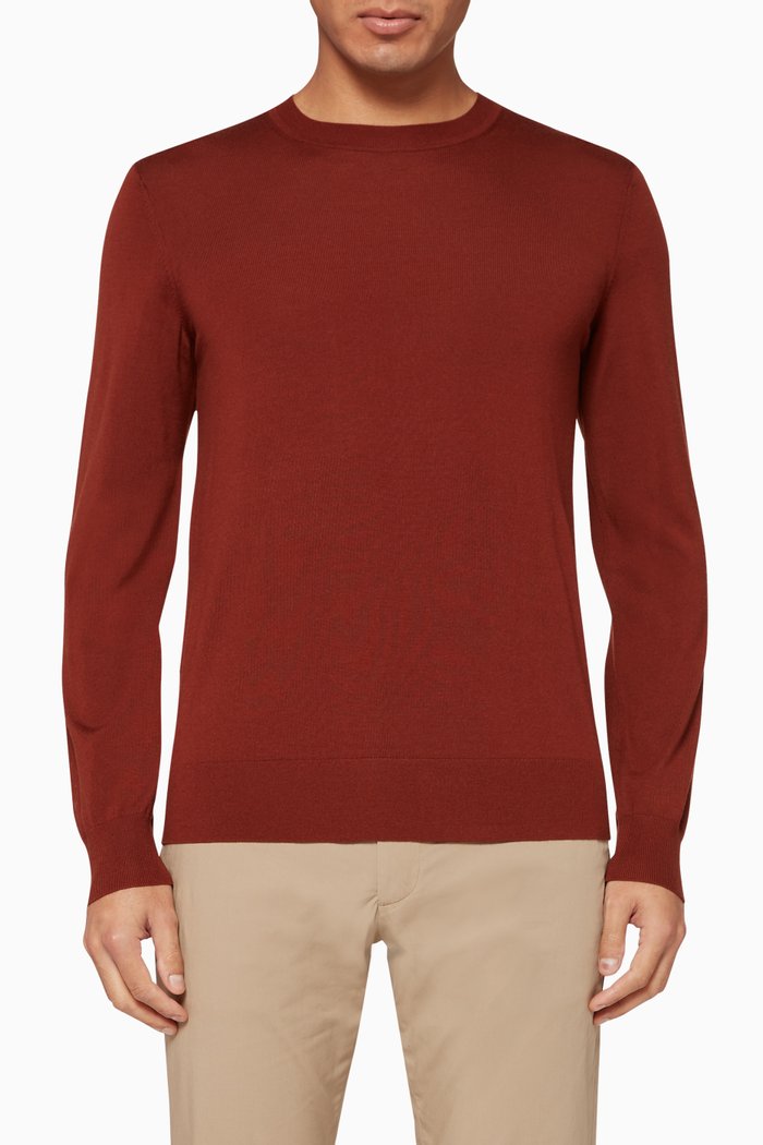 

Regal Wool Crewneck Sweater, Orange