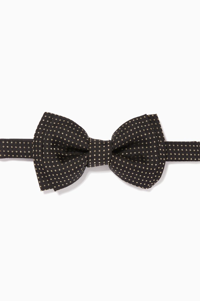 

Silk Jacquard Vintage Bow Tie, Black