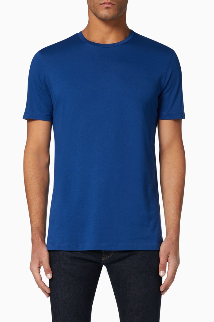 

Logo -Print Jersey Cotton T-Shirt, Blue