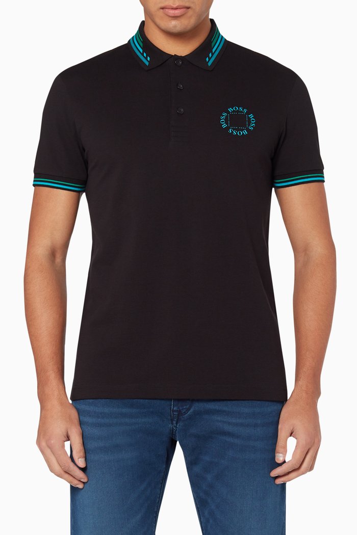

Paddy Cotton-Piqué Polo Shirt, Black