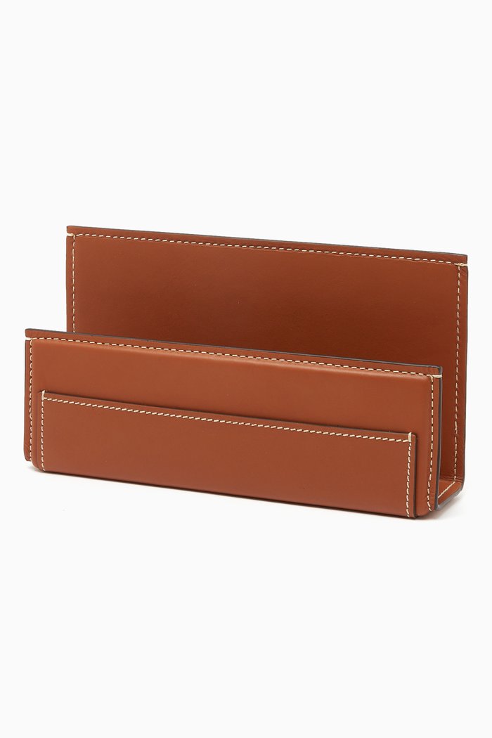

Brennan Letter Rack in Leather, Brown