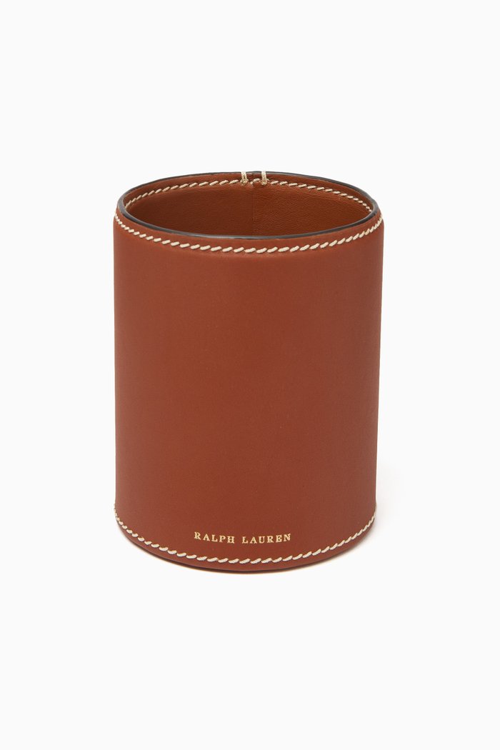 Brennan Pencil Cup in Leather, Brown