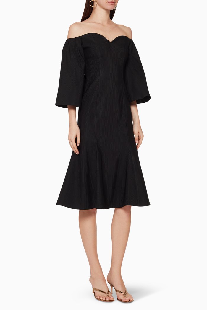 

Delfi Off-The-Shoulder Dress, Black