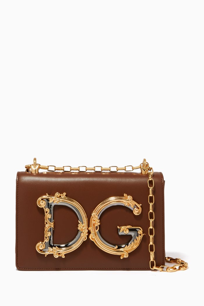 

DG Girls Shoulder Bag in Nappa, Brown