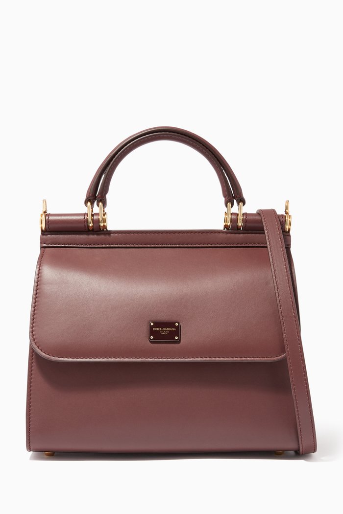 

Small Sicily 58 Calfskin Bag, Red
