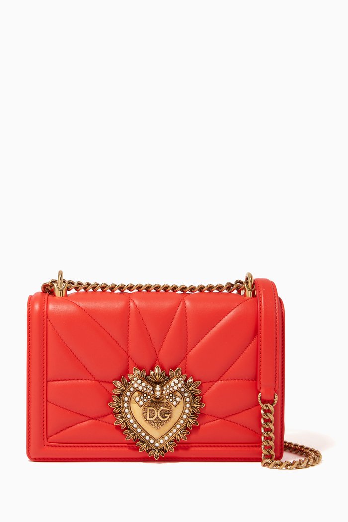 Medium Devotion Bag in Quilted Nappa, Orange