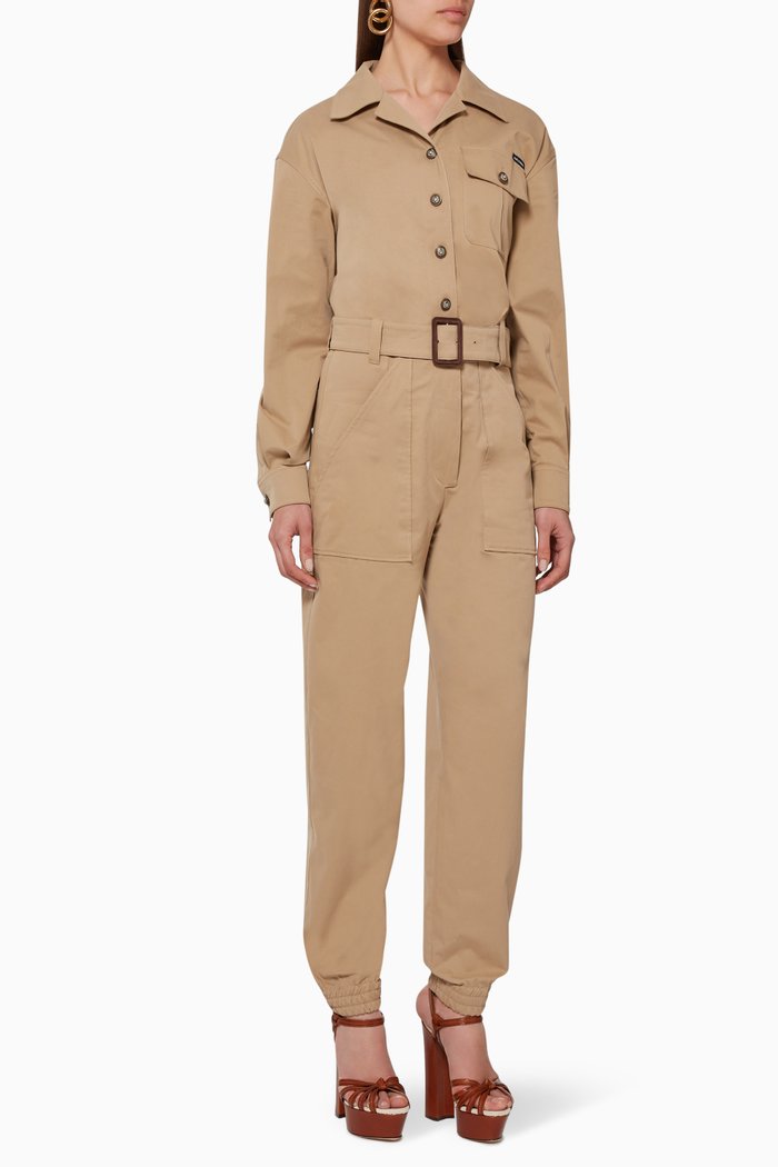 

Safari Cotton Jumpsuit, Neutral