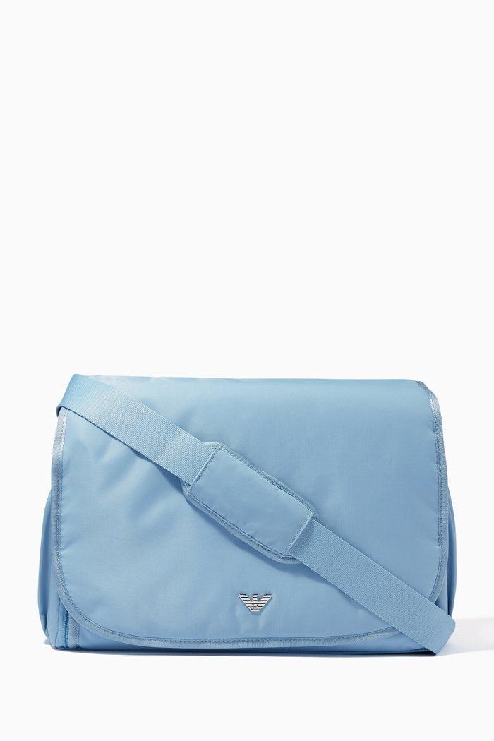 

Logo Diaper Bag in Nylon, Blue