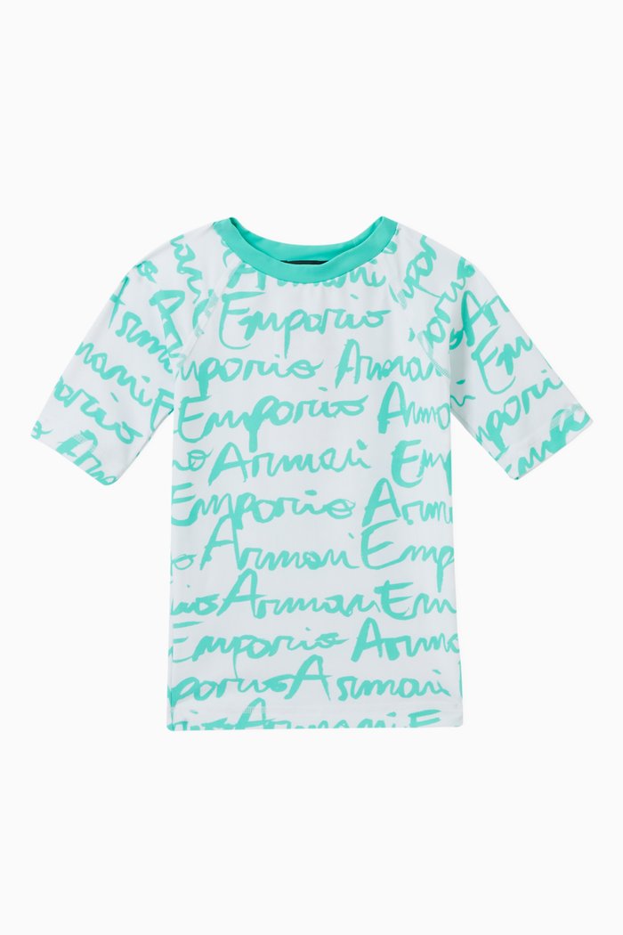 

Logo Print Synthetic Jersey T-Shirt, Green