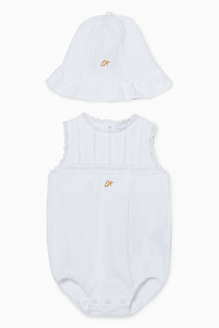 Jumpsuit & Hat, Set of 2, White