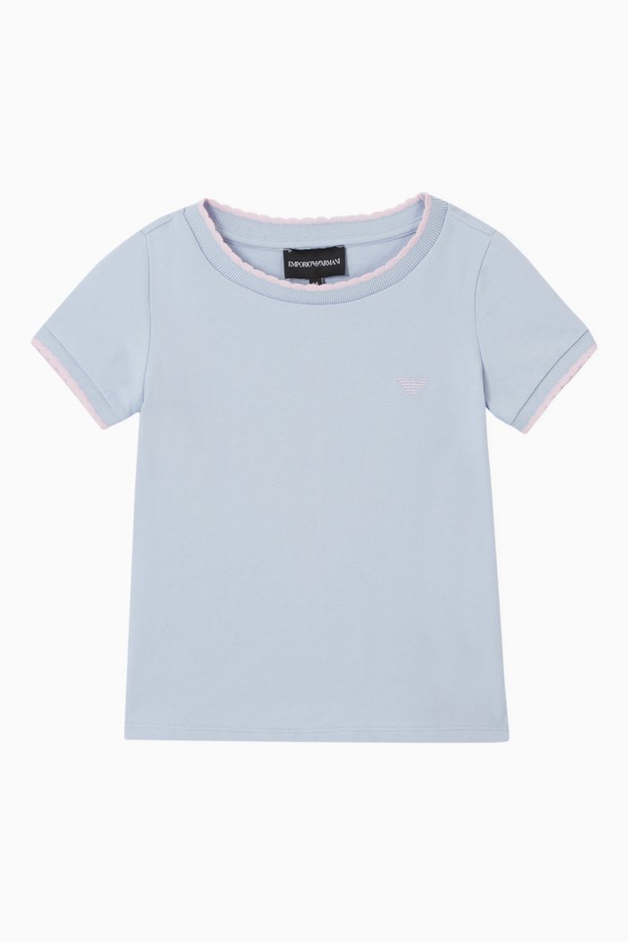 

Contrast Piping Cotton Piqué T-Shirt, Purple