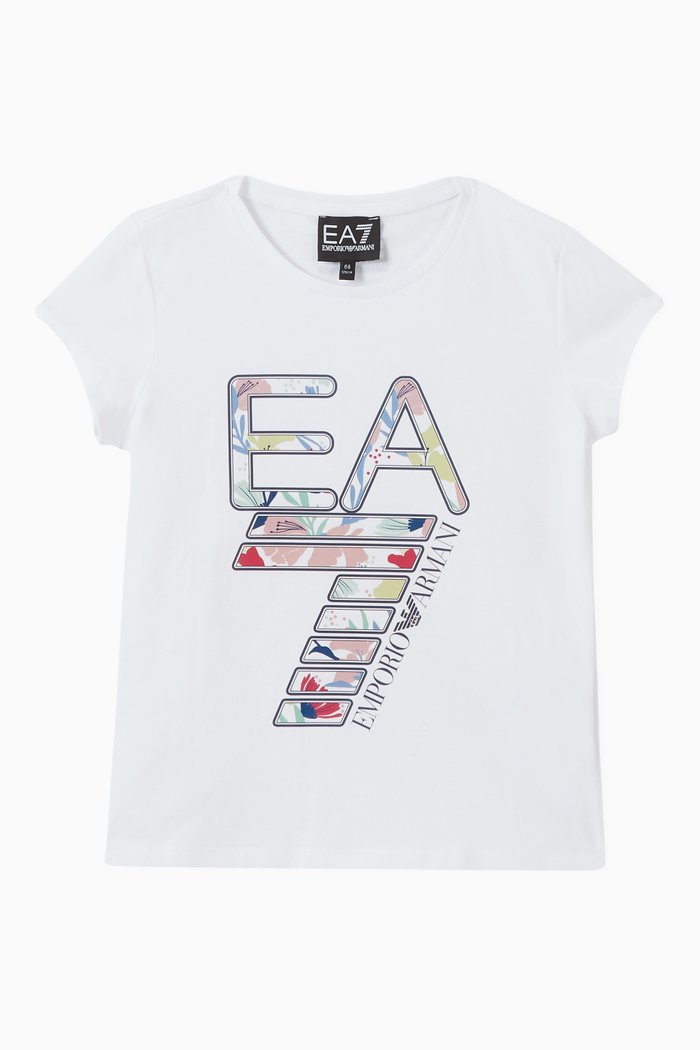 

EA7 Floral Print Jersey T-Shirt, White
