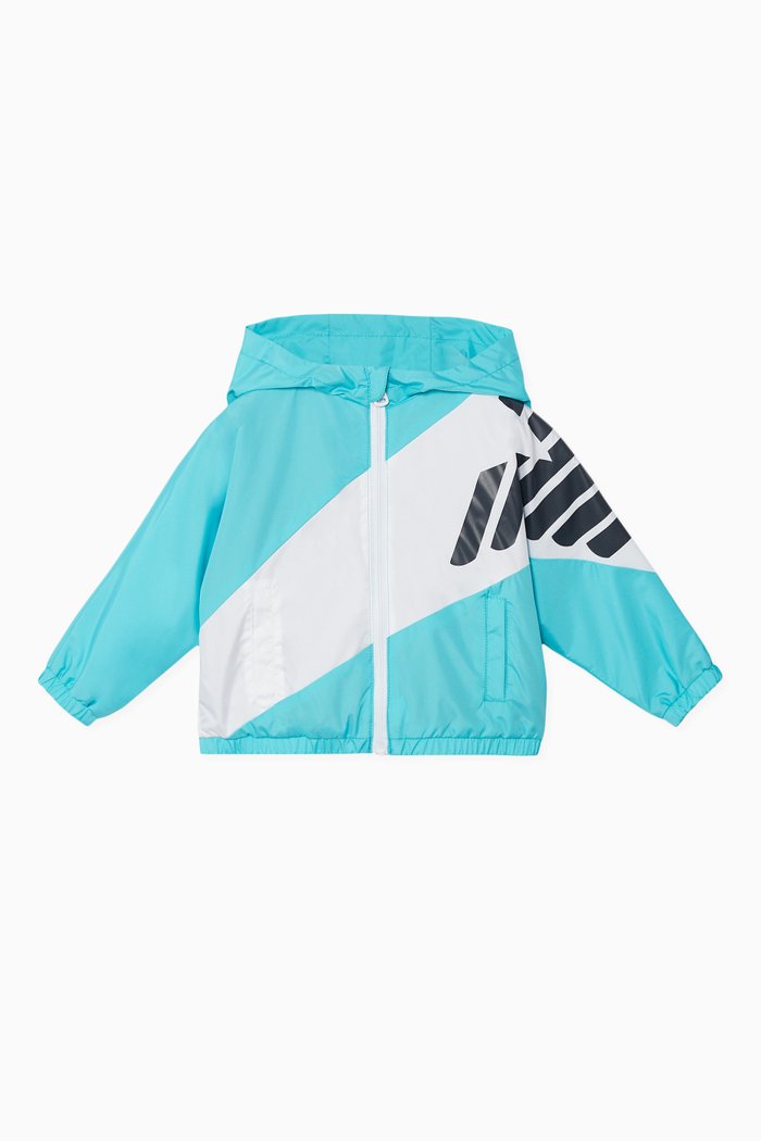 

Eagle Logo Print Hoodie, Blue