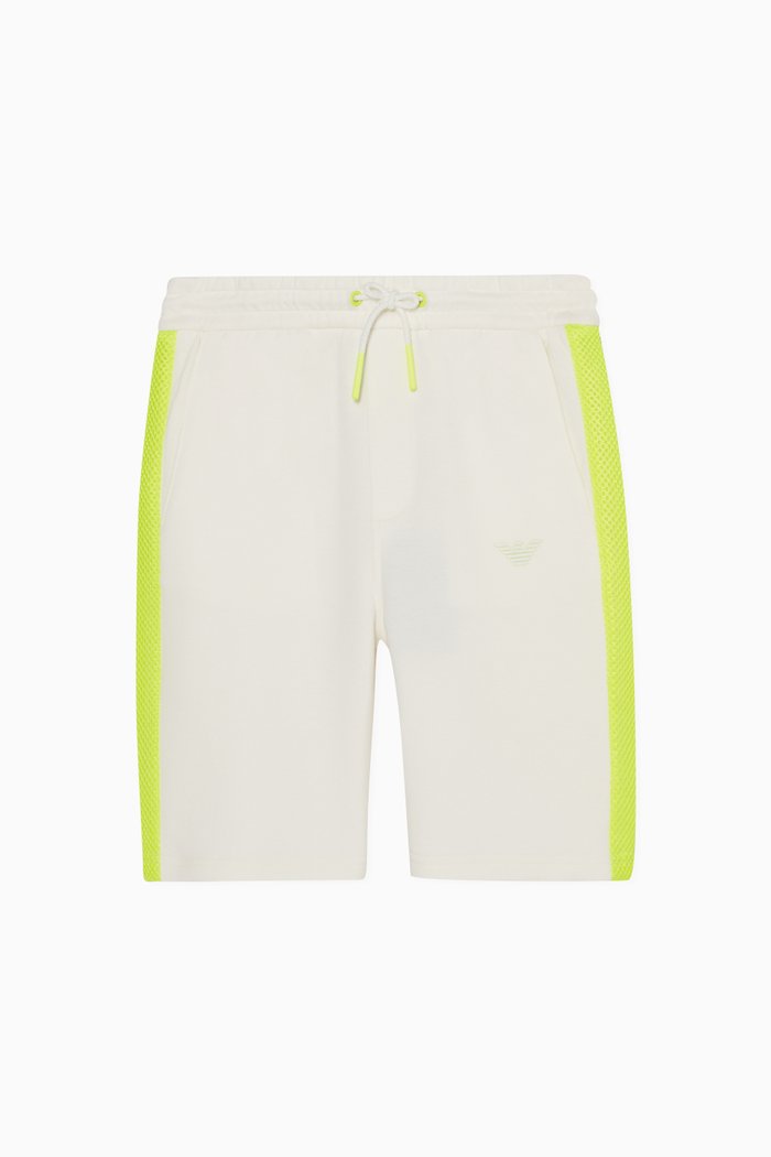 

Mesh Detail Jersey Shorts, White