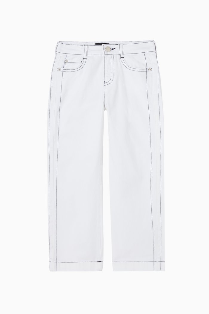 

Wide-Leg Denim Jeans, White