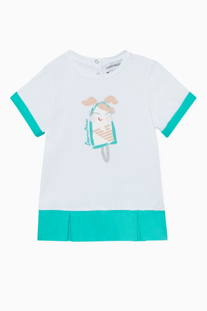 

Lollipop Print Ruffle Hem T-Shirt, White