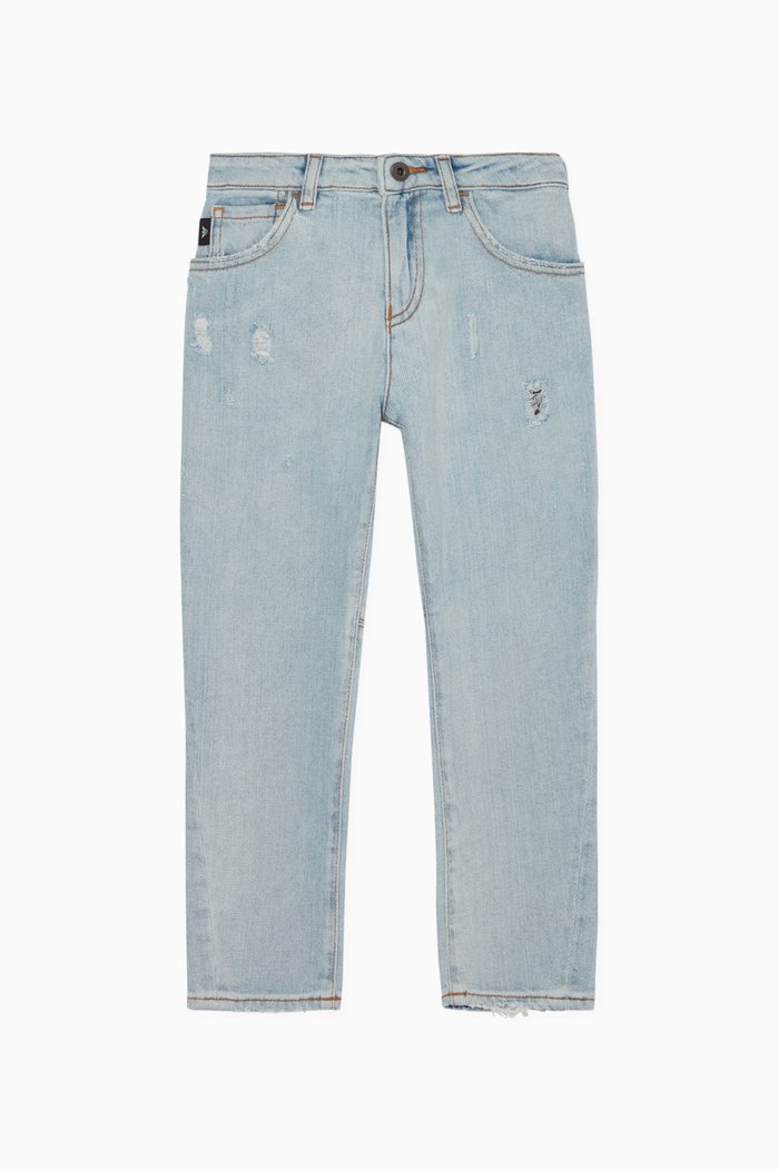 

Slim-Fit Cotton Jeans, Blue