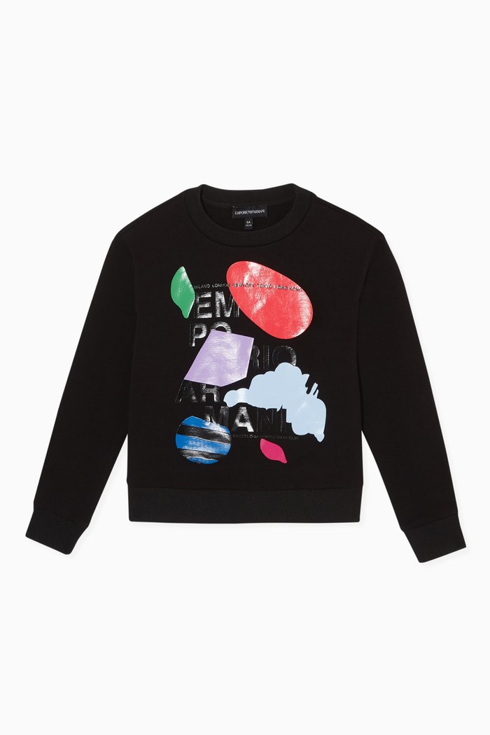 

Graphic Logo Print Sweatshirt, Black