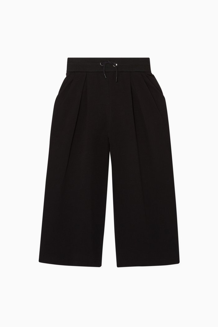 

Wide-Leg Jersey Track Pants, Black