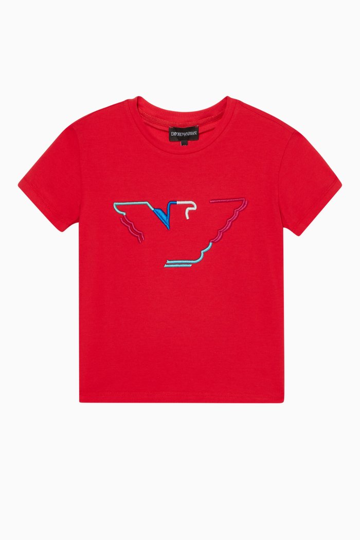 

Embroidered Logo Jersey T-Shirt, Red
