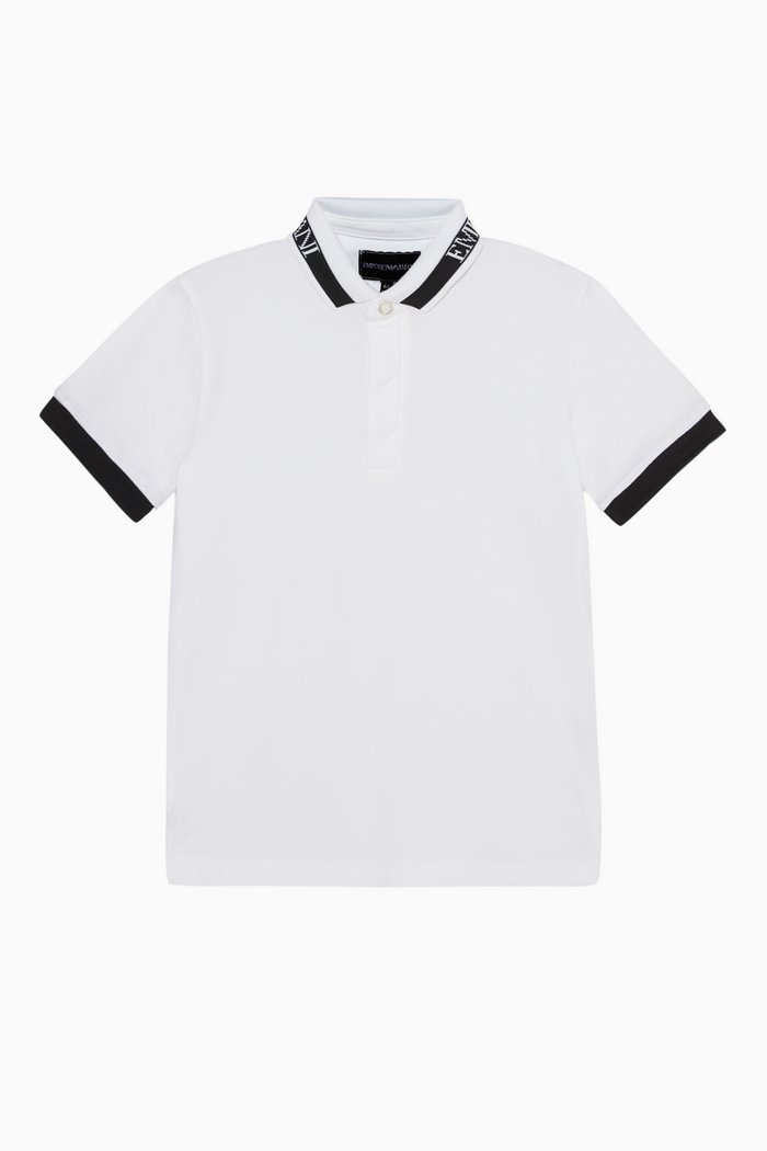 Logo Collar Polo T-Shirt, White
