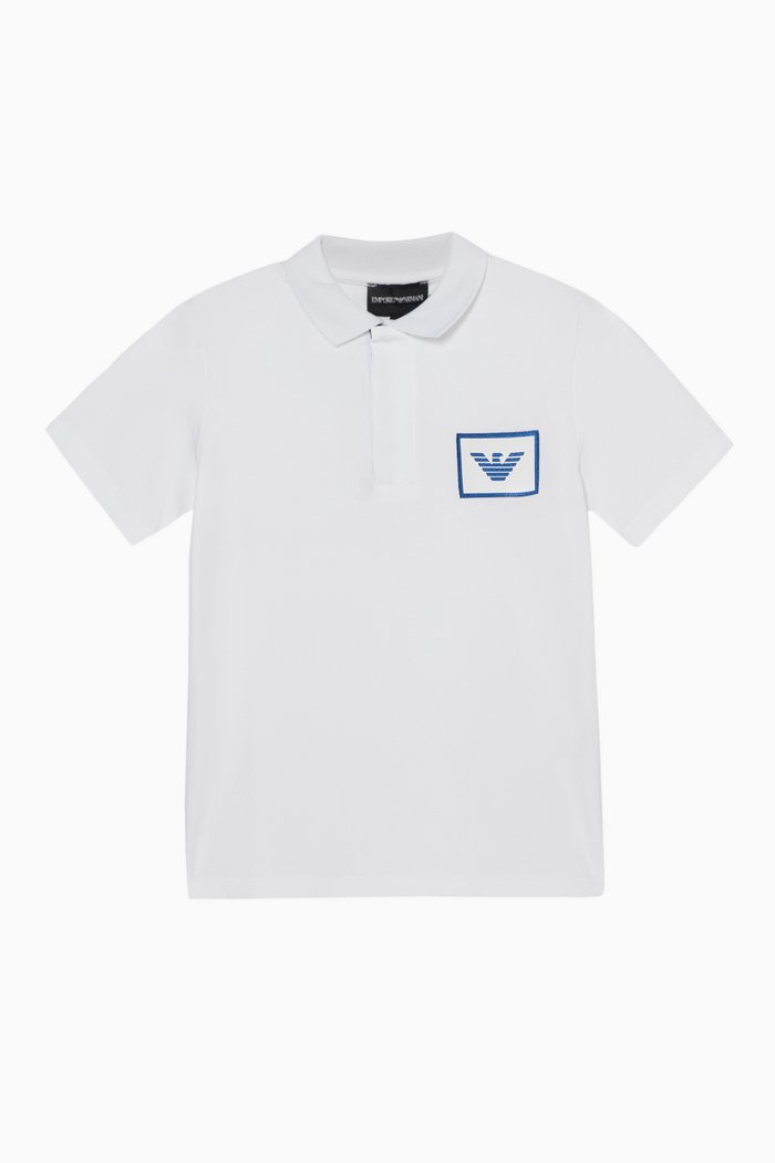 

Logo Patch Jersey Polo Shirt, White