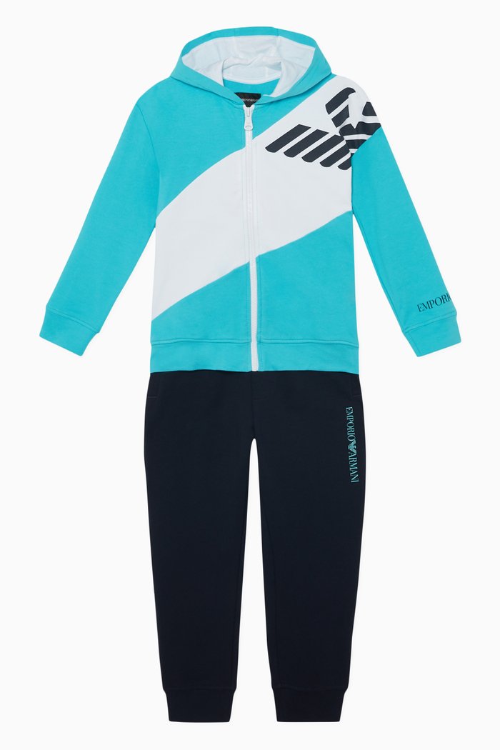 

Macro Logo Print Tracksuit, Blue