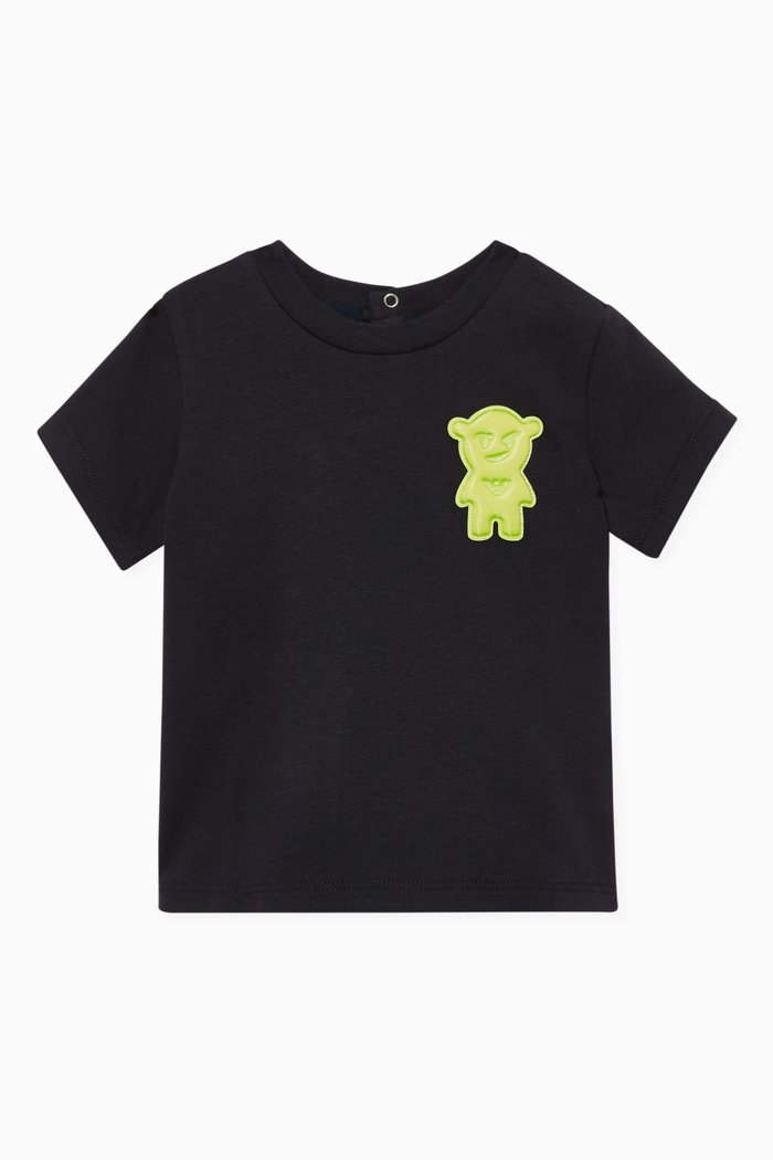 

Manga Bear Appliqué T-Shirt, Blue