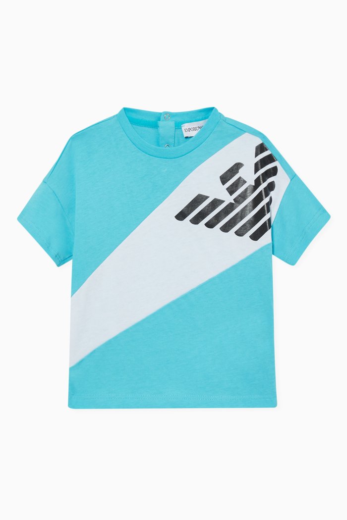 

Eagle Logo Cotton T-Shirt, Blue