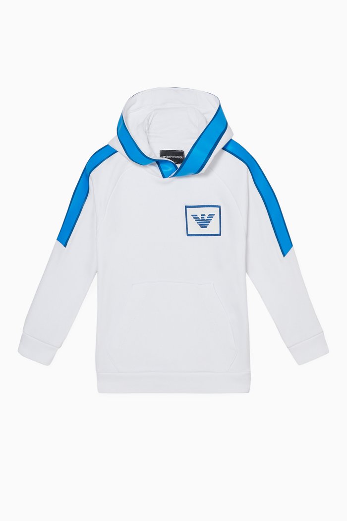 

Neon Tape Jersey Hoodie, White