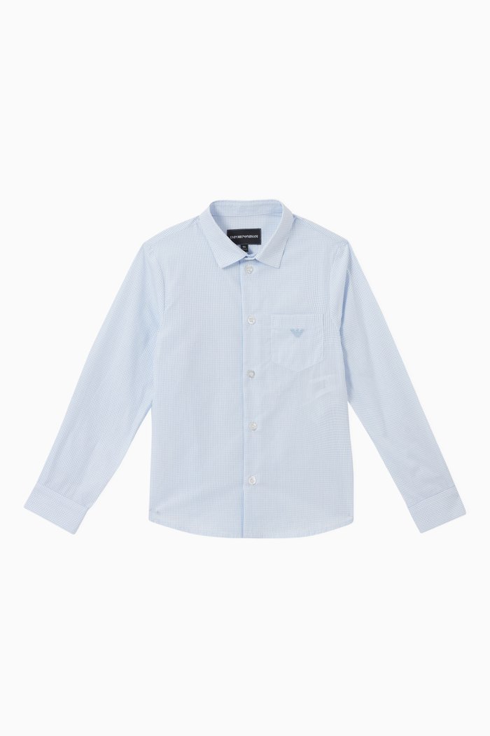 

Checkered Cotton Shirt, Blue