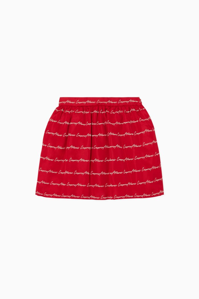 

Script Logo Print Skirt, Red