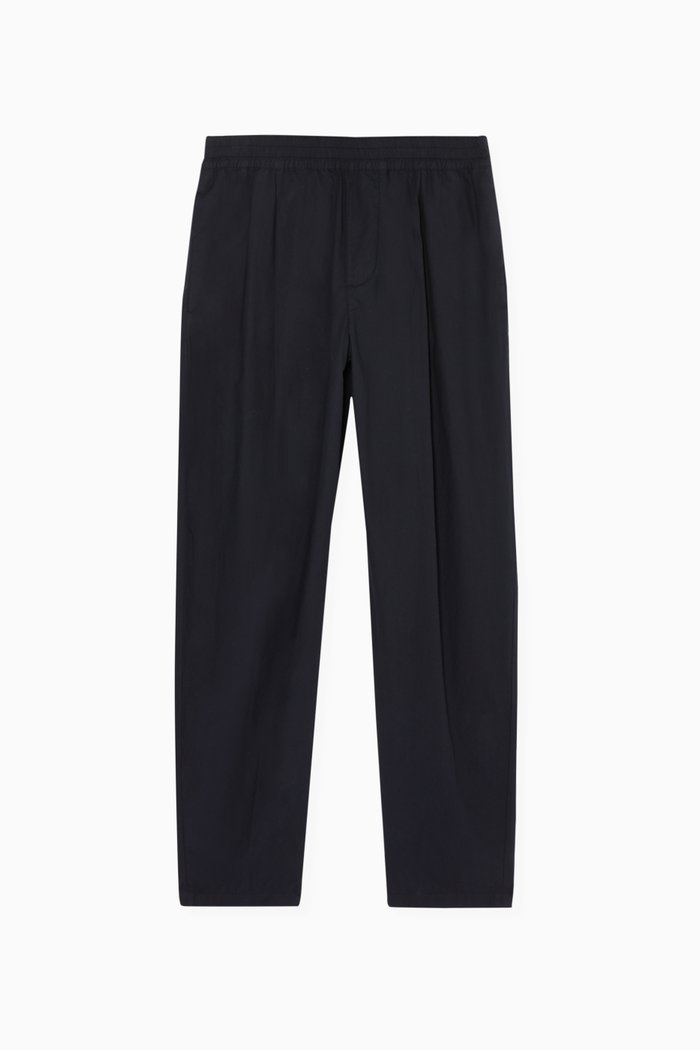 

Pleated Cotton Pants, Blue