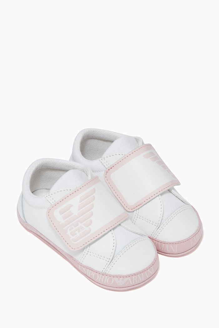 

Eagle Logo Velcro Sneakers, White