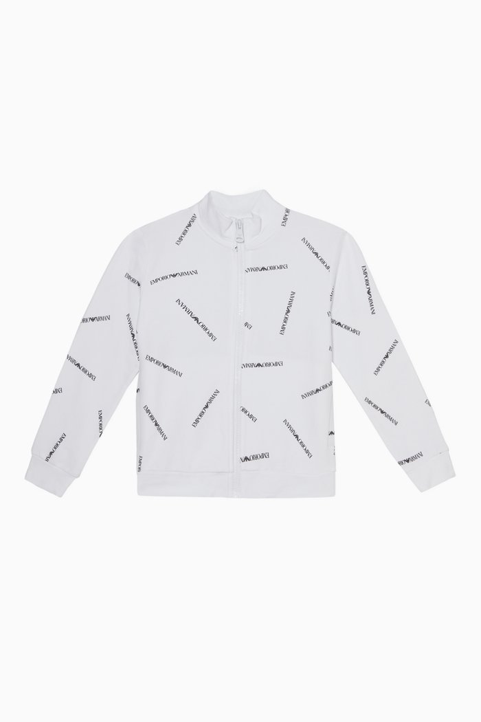 

Logo Jersey Zip-Up Sweatshirt, White