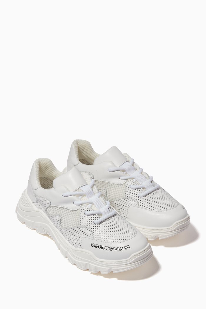 

Panelled Leather Sneakers, Multicolour