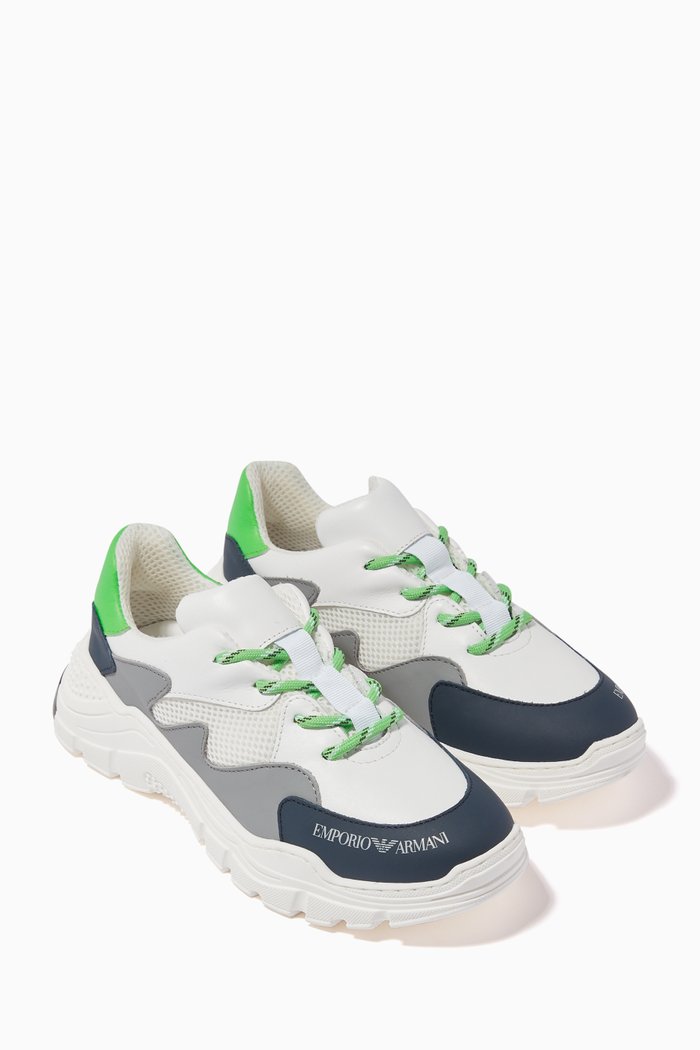 

Panelled Leather Sneakers, Multicolour