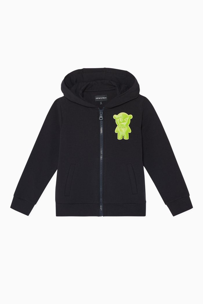 Manga Bear Jersey Hoodie, Blue