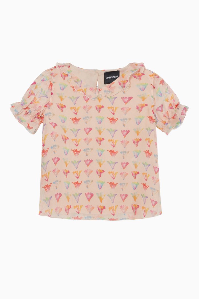 

Watercolour Eagle Silk Chiffon Blouse, Pink
