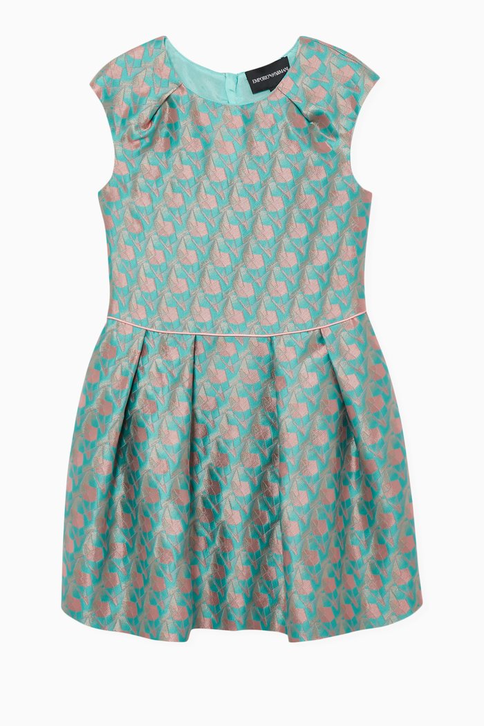 

Geometric Jacquard Dress, Blue