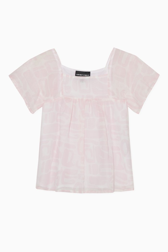 

Printed Cotton & Silk Blouse, Pink