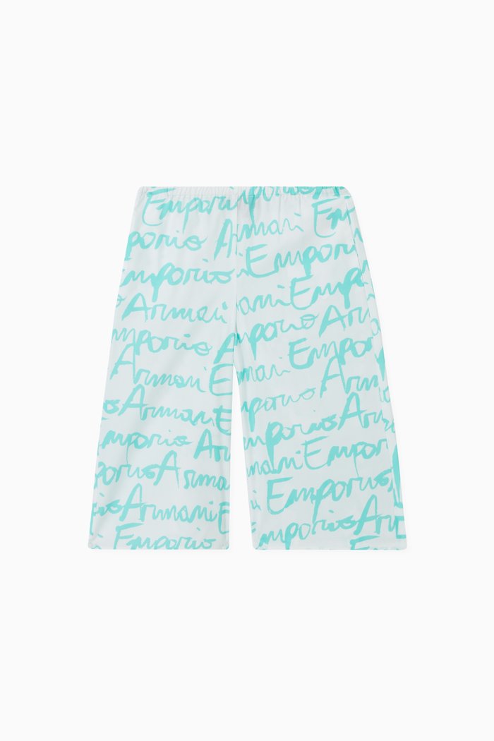

Logo Printed Cotton Poplin Pants, Green