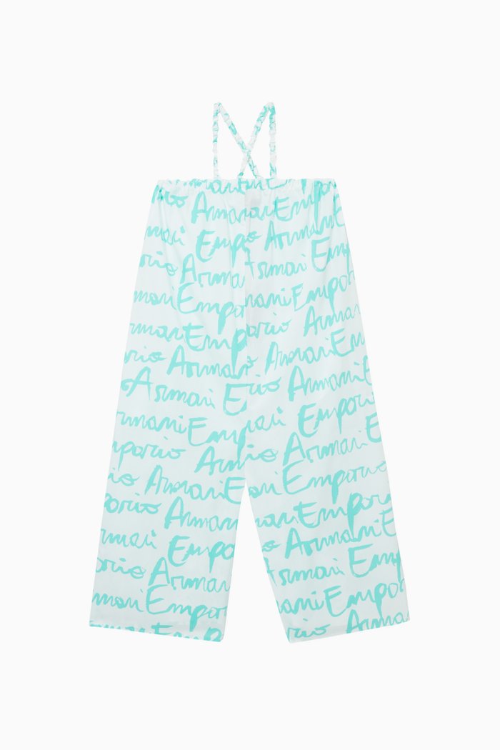

Wide-Leg Signature Logo Jumpsuit, Green