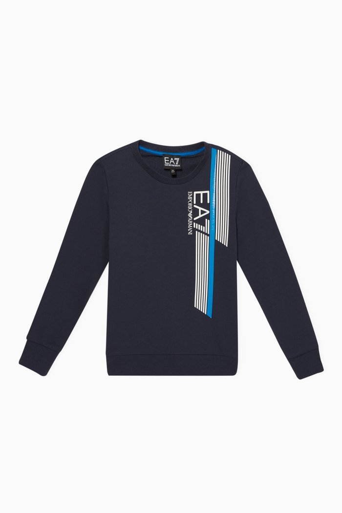 

Train 7 Lines Print Sweatshirt, Blue