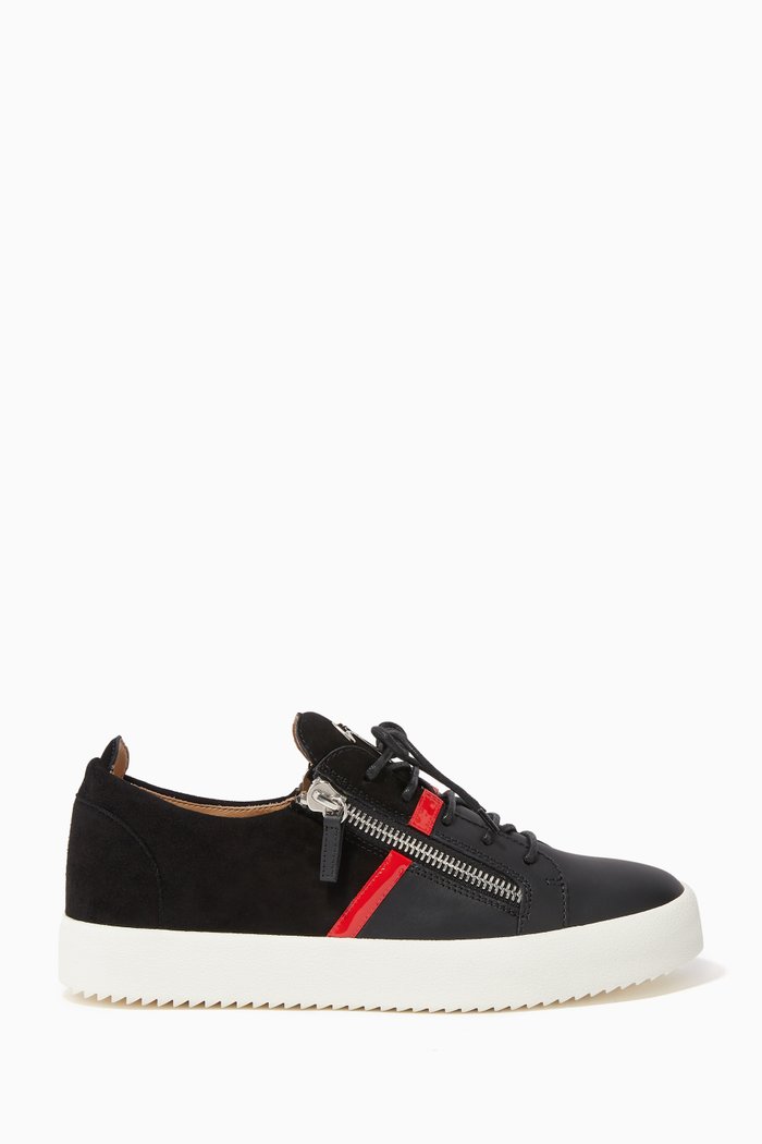 

Frankie Leather & Suede Sneakers, Black