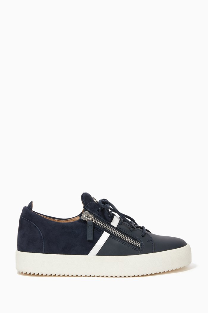 

Frankie Leather & Suede Sneakers, Blue