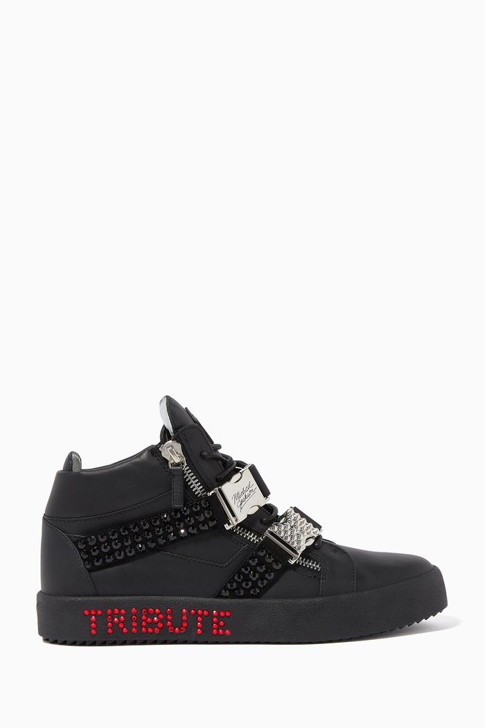 

Michael Jackson Tribute Leather Sneakers, Black
