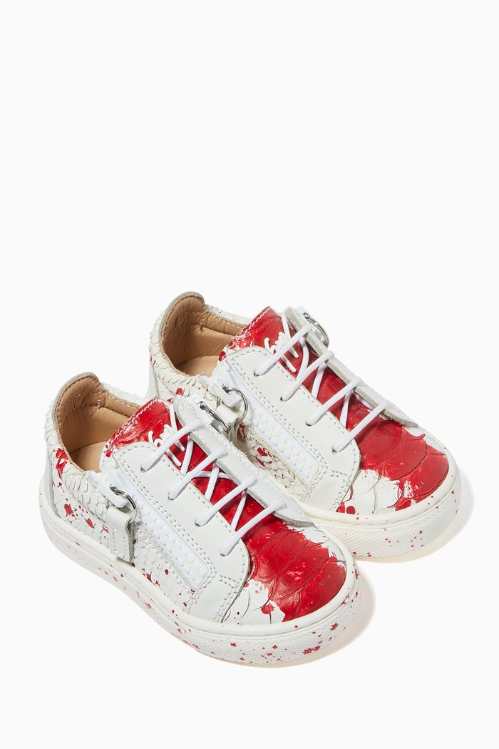 

Double Sketch Leather Sneakers, Blue