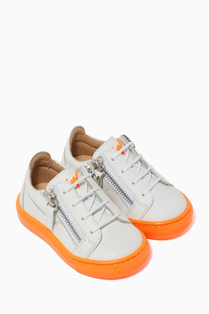 

Frankie Fluo Leather Sneakers, White