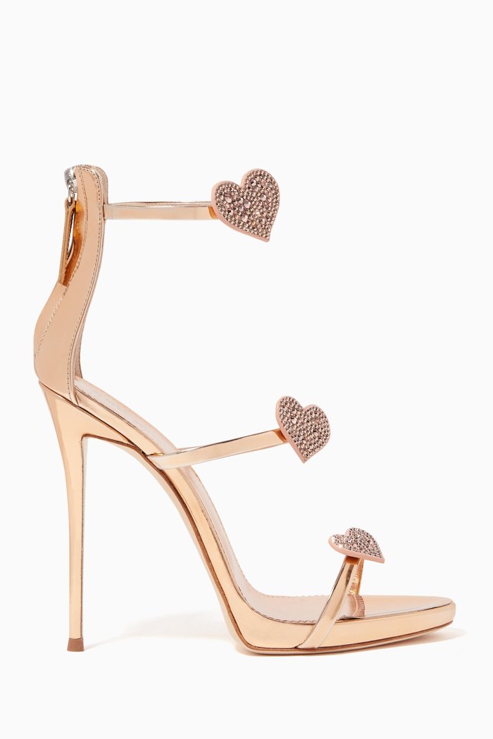 Harmony Love Leather Sandals, Rose gold